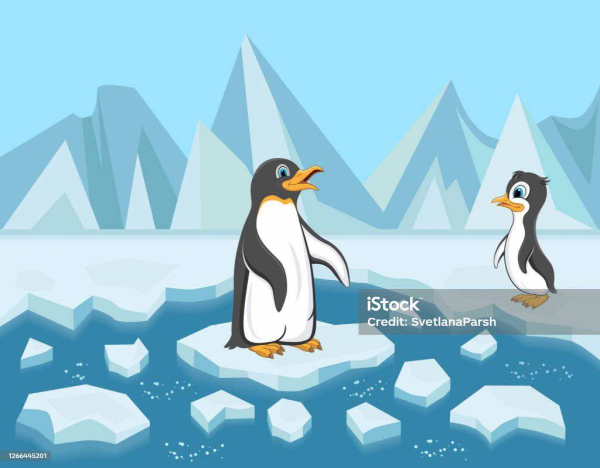 Пингвин на льдине для детей #35