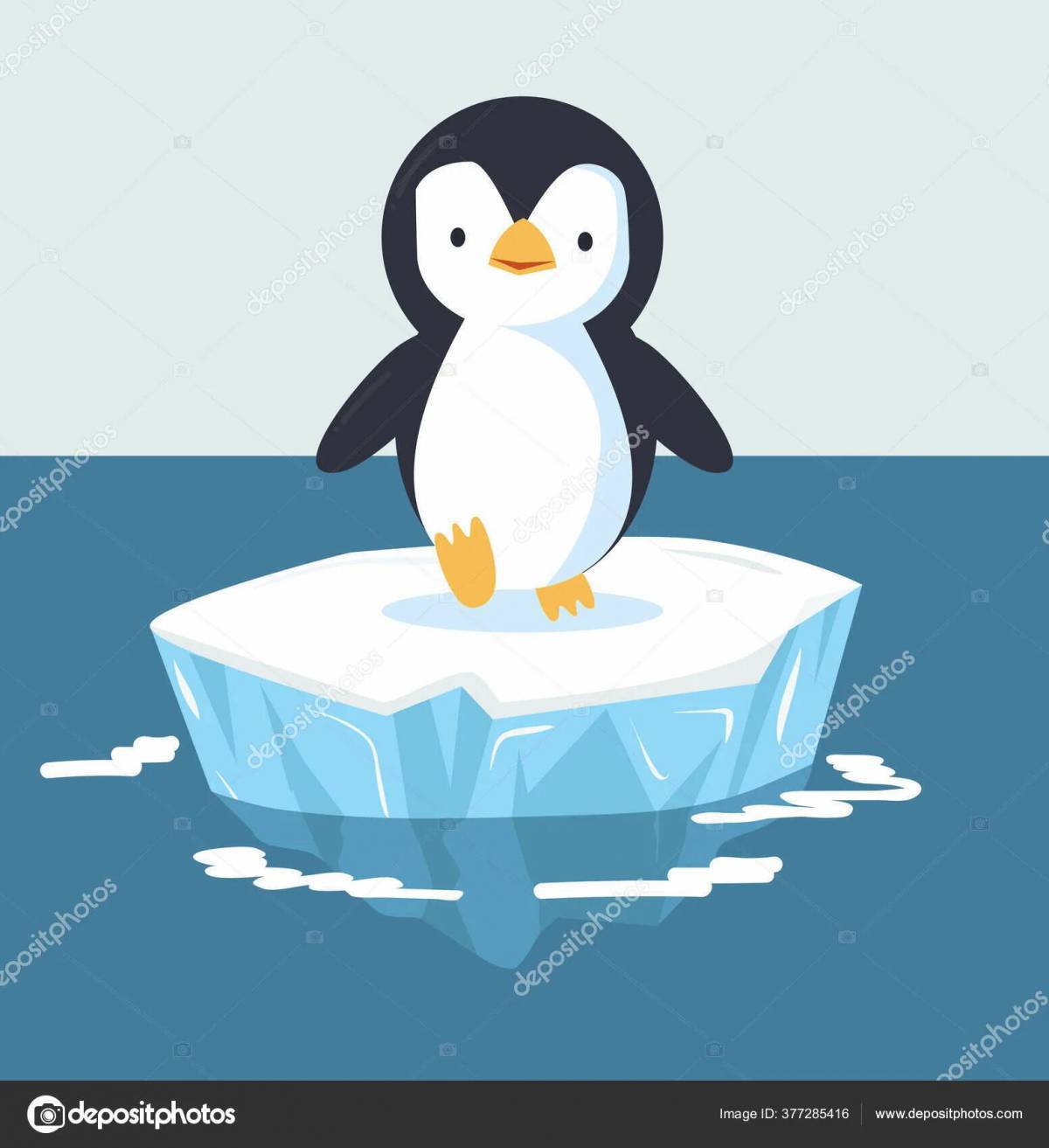 Пингвин на льдине для детей #36