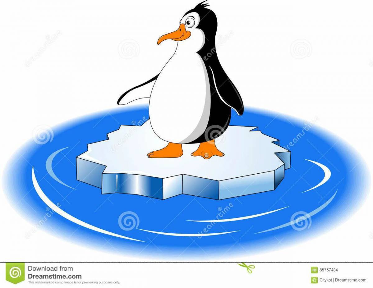 Пингвин на льдине для детей #37