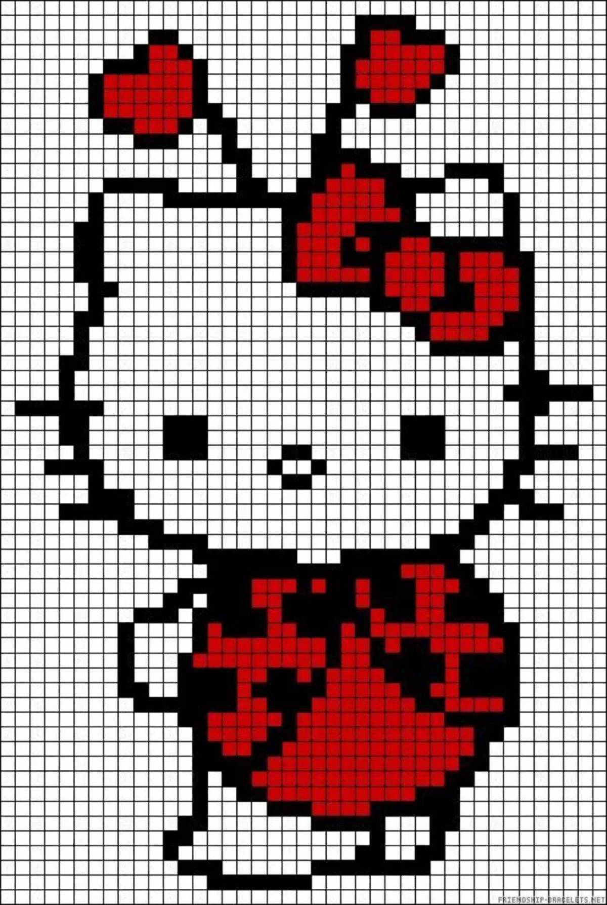 Hello kitty по клеткам. Рисунки по клеточкам. Красивые рисунки по клеточкам. Рисунки в клетку маленькие. Хелоукити по клеточкам.