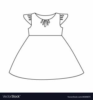 Раскраска платье для детей 2 3 лет #13 #442554