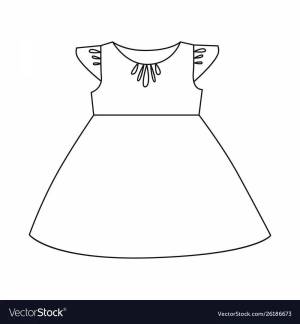 Раскраска платье для куклы для детей 2 3 лет #1 #442619