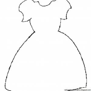 Раскраска платье для куклы для детей 2 3 лет #6 #442624