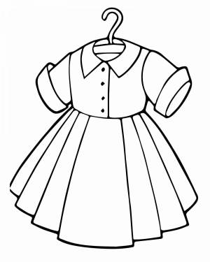Раскраска платье для куклы для детей 2 3 лет #7 #442625