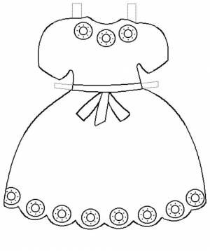 Раскраска платье для куклы для детей 2 3 лет #9 #442627