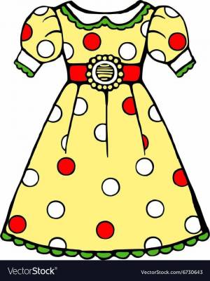 Раскраска платье для куклы для детей 2 3 лет #17 #442635