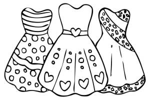 Раскраска платье для куклы для детей 2 3 лет #18 #442636
