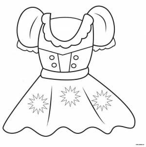 Раскраска платье для куклы для детей 2 3 лет #22 #442640