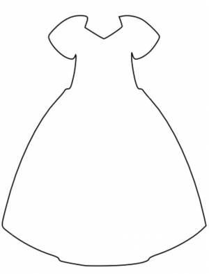 Раскраска платье для куклы для детей 2 3 лет #29 #442647