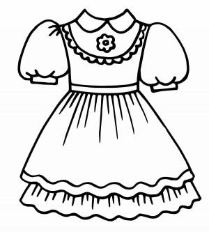 Раскраска платье для куклы для детей 2 3 лет #34 #442652