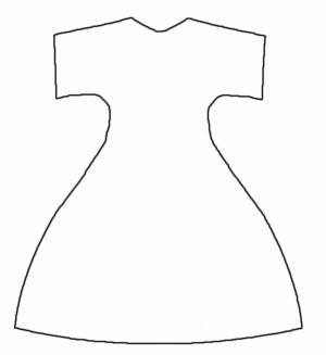 Раскраска платье для куклы для детей 2 3 лет #36 #442654