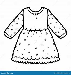 Раскраска платье для куклы для детей 2 3 лет #37 #442655