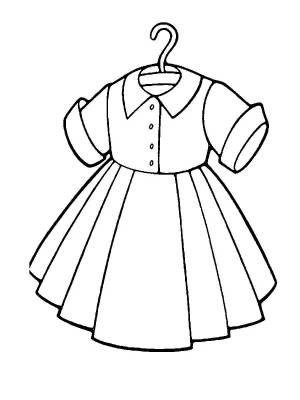 Раскраска платье для куклы для детей 3 4 лет #4 #442660