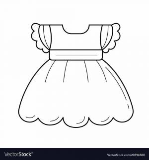 Раскраска платье для куклы для детей 3 4 лет #14 #442670