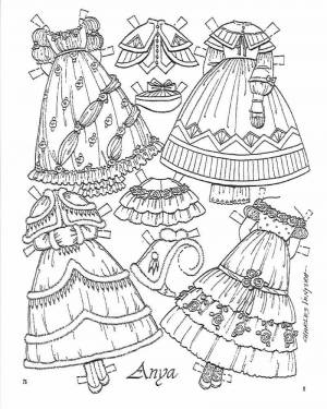 Раскраска платье для куклы для детей 3 4 лет #28 #442684