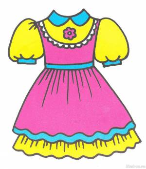 Раскраска платье для куклы для детей 3 4 лет #35 #442691