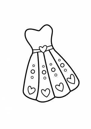Раскраска платье для куклы для детей 4 5 лет #9 #442703