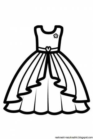 Раскраска платье для куклы для детей 4 5 лет #11 #442705