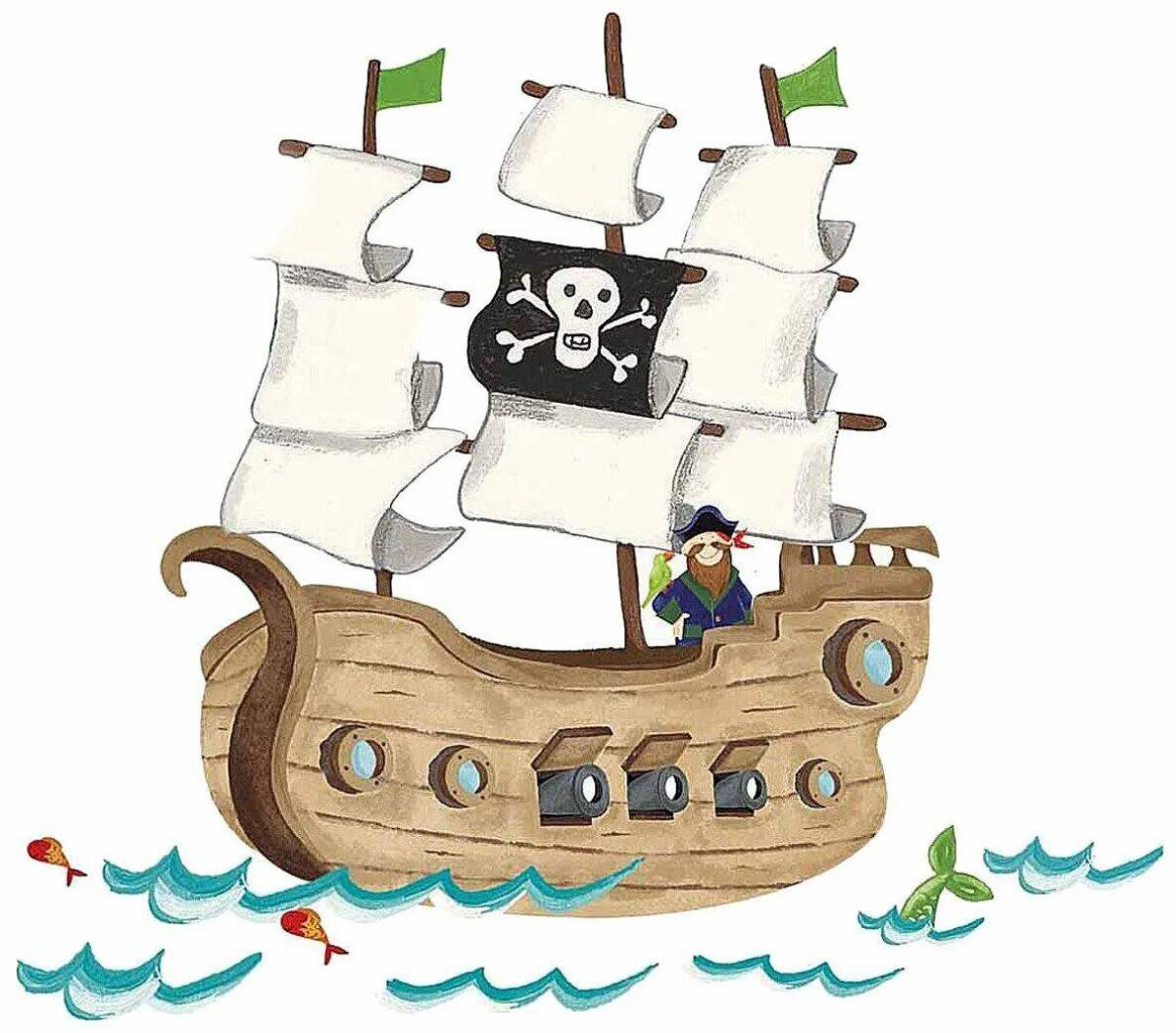 Пиратский корабль для детей #13