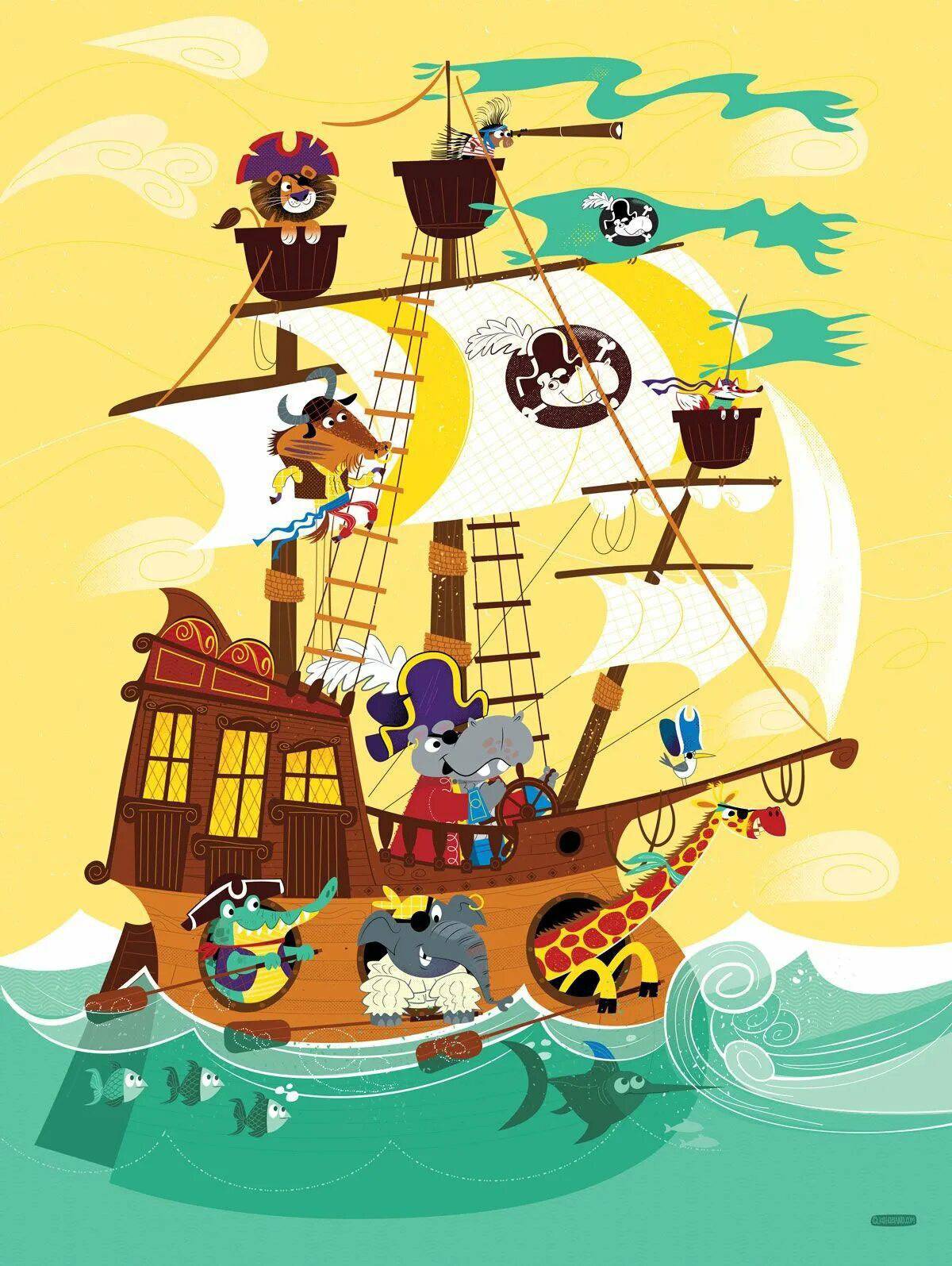Пиратский корабль для детей #16