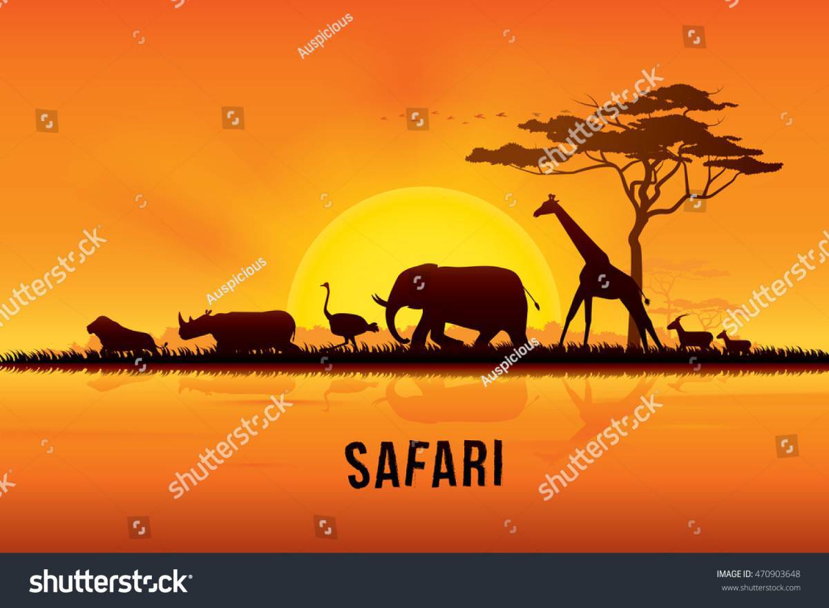 Плакат африканское сафари #7