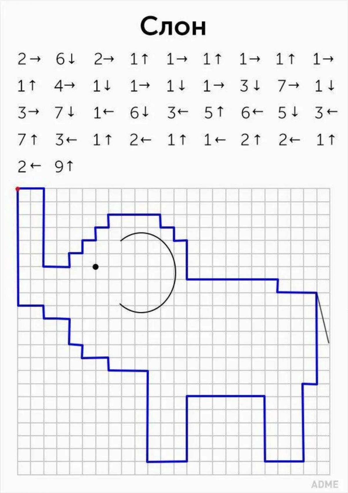 Рисунки по клеточкам в тетради с цифрами