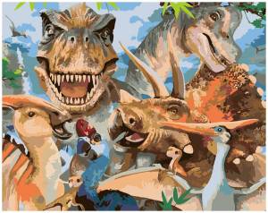 Раскраска по номерам динозавры #3 #444970