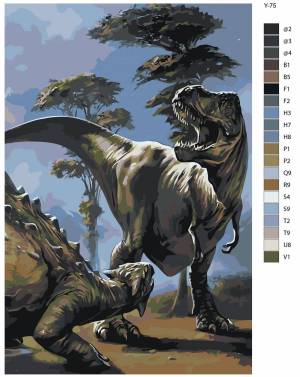 Раскраска по номерам динозавры #4 #444971