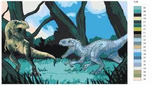 Раскраска по номерам динозавры #7 #444974