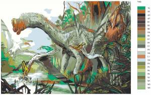 Раскраска по номерам динозавры #26 #444993