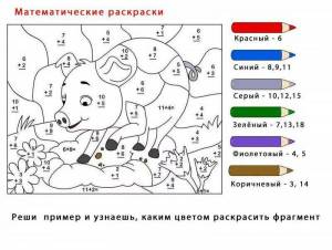 Раскраска по номерам для детей 6 7 лет с примерами #19 #445533