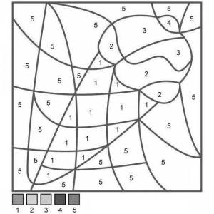 Раскраска по номерам до 5 для дошкольников #16 #445868