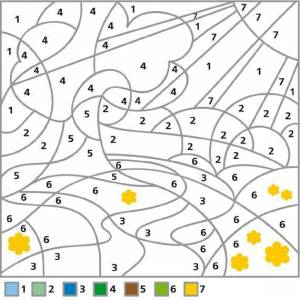 Раскраска по номерам до 5 для дошкольников #32 #445884