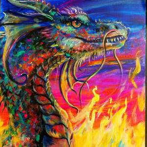 Раскраска по номерам дракон #9 #445900