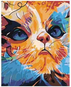 Раскраска по номерам кошка #8 #446054