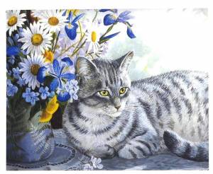 Раскраска по номерам кошка #19 #446065