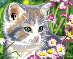 Раскраска по номерам кошка #31 #446077