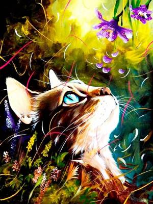 Раскраска по номерам кошка #36 #446082