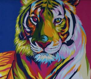 Раскраска по номерам тигр #1 #447388