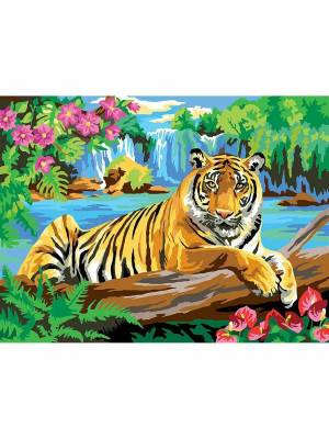 Раскраска по номерам тигр #3 #447390