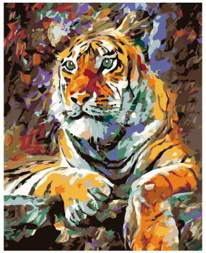 Раскраска по номерам тигр #11 #447398