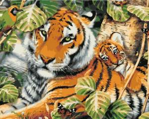 Раскраска по номерам тигр #14 #447401