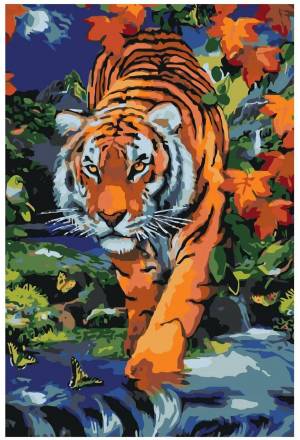 Раскраска по номерам тигр #16 #447403