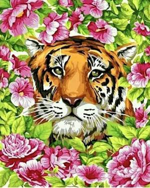 Раскраска по номерам тигр #18 #447405
