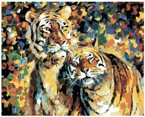 Раскраска по номерам тигр #23 #447410