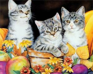 Раскраска по номерам три кота #2 #447428