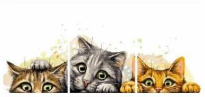 Раскраска по номерам три кота #7 #447433