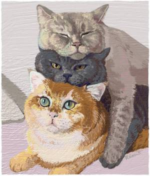 Раскраска по номерам три кота #10 #447436