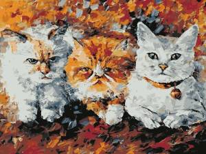 Раскраска по номерам три кота #15 #447441
