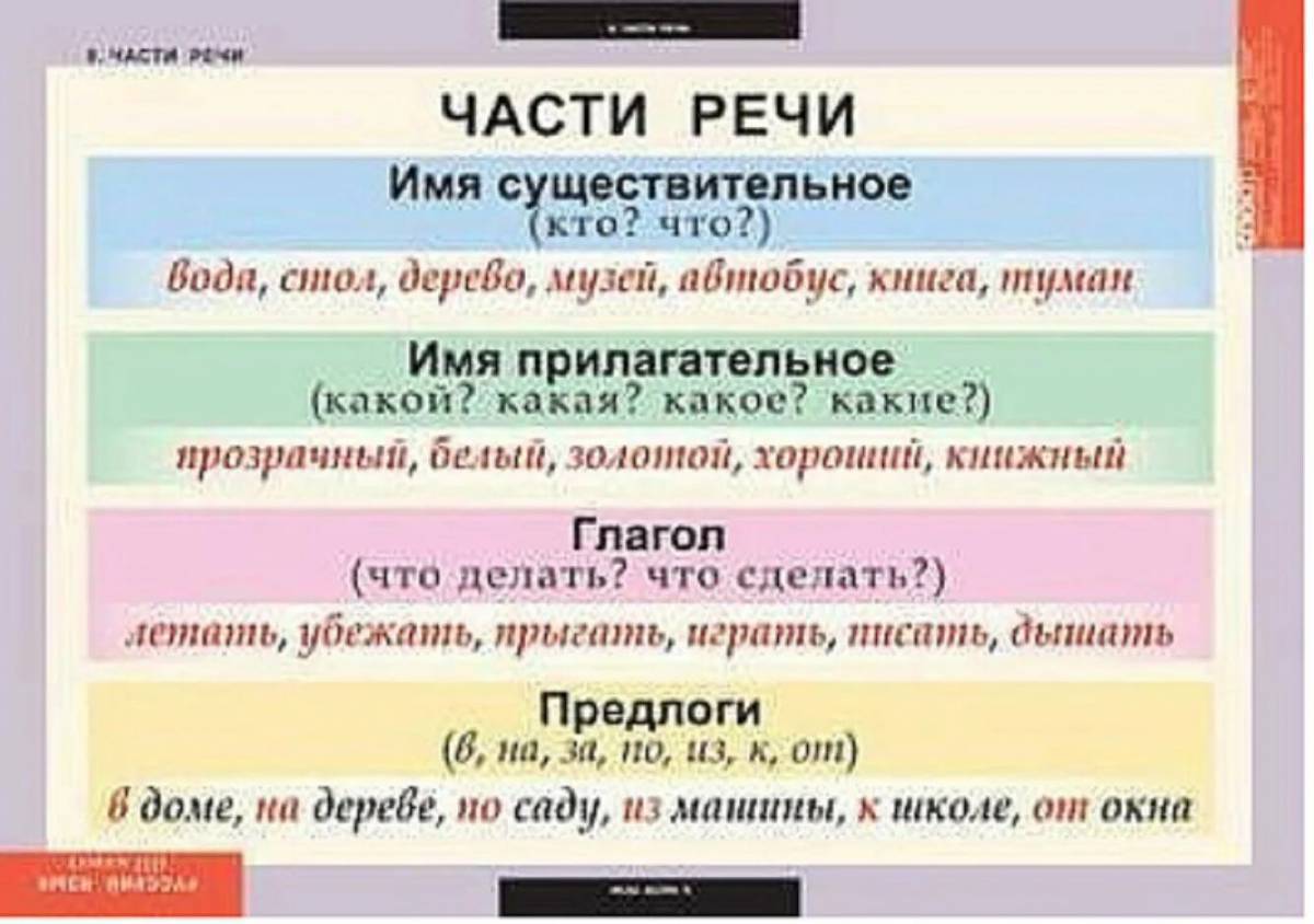 Проект по русскому языку части речи 6 класс